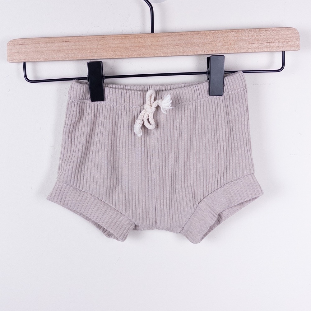 Mebie Baby Bummies Toddler 18M Oatmeal Ribbed Drawstring‎ Shorts